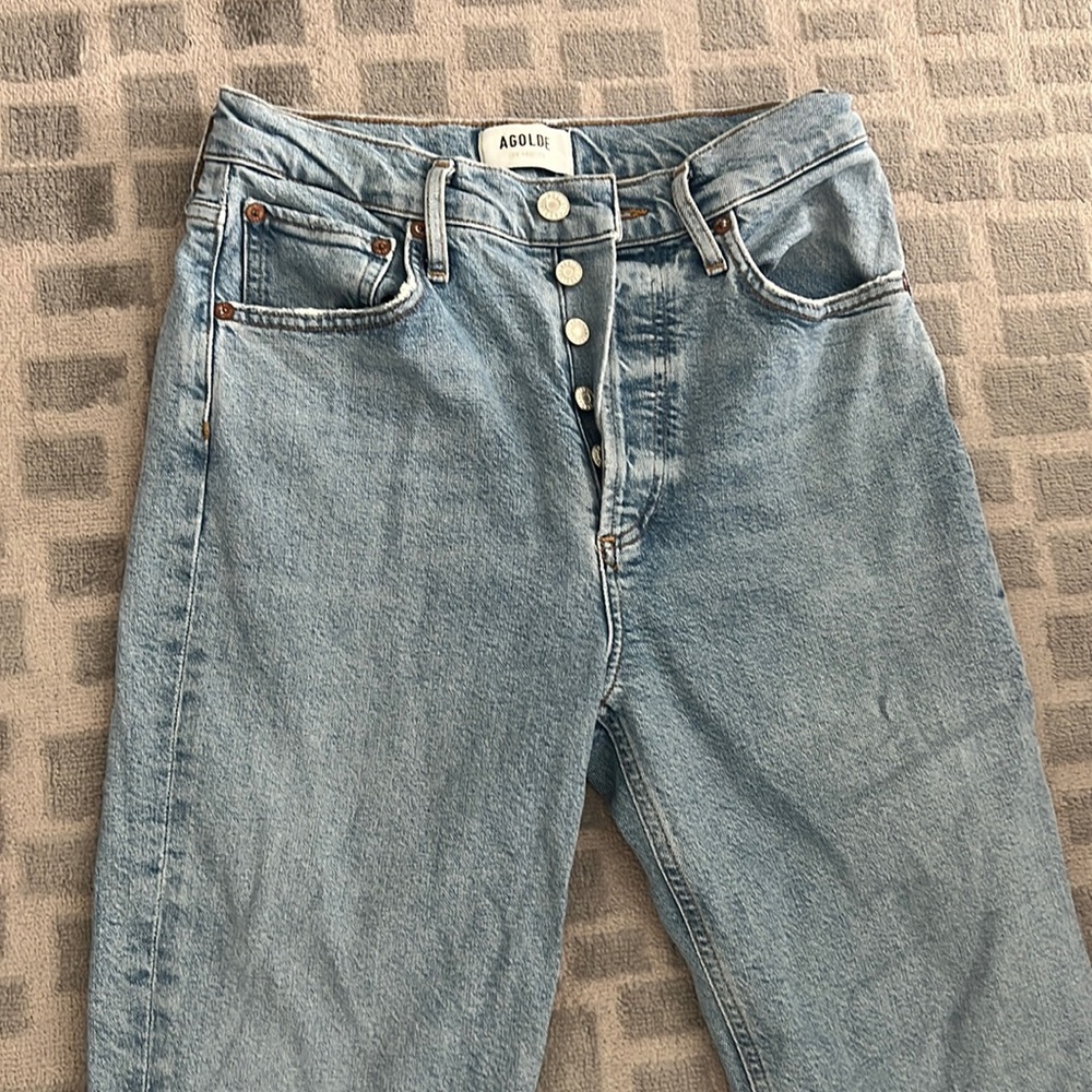 AGOLDE RILEY HIGH-RISE CROPPED JEANS